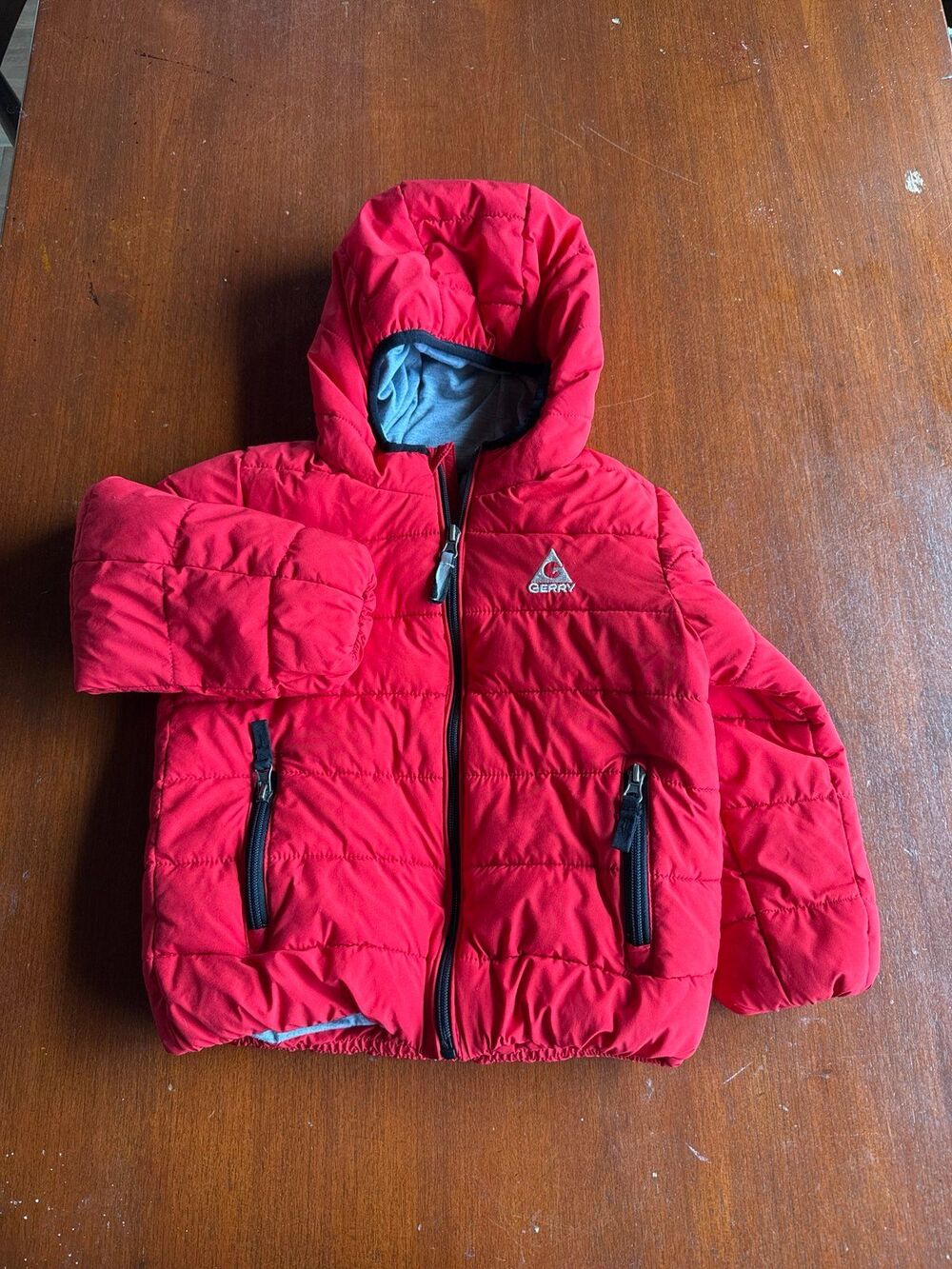 GERRY RED PUFFER JERSEY LINED KIDS JACKET